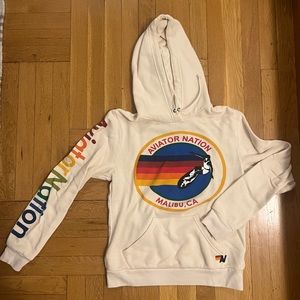 Aviator Nation Cream Relaxed Hoodie